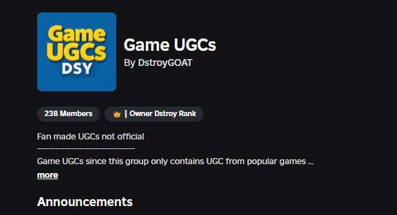 UGC Discord Group